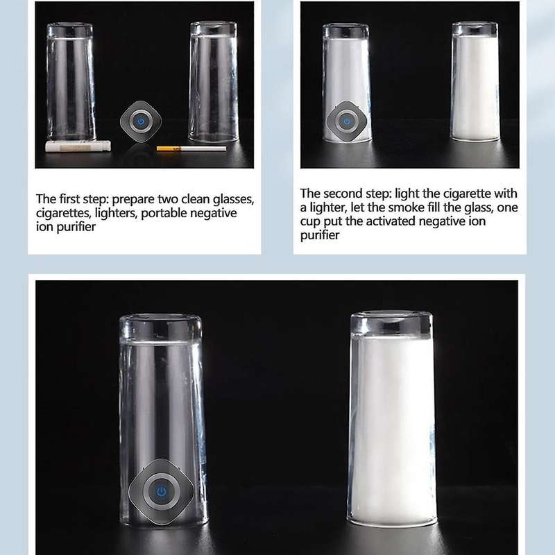 Air Purifier Necklace Wearable Air Purifier Ionizer for Home Black