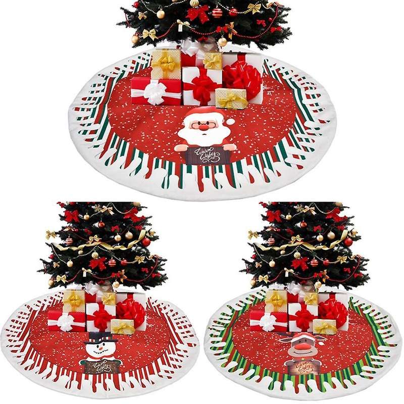 Christmas Tree Skirt, Xmas Print Tree Skirt for Christmas,elk