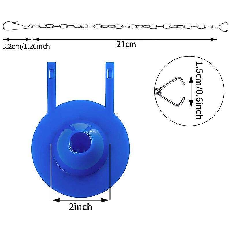 Replacement Rubber Toilet Bowl Flapper with 4 Pieces Flapper Chains