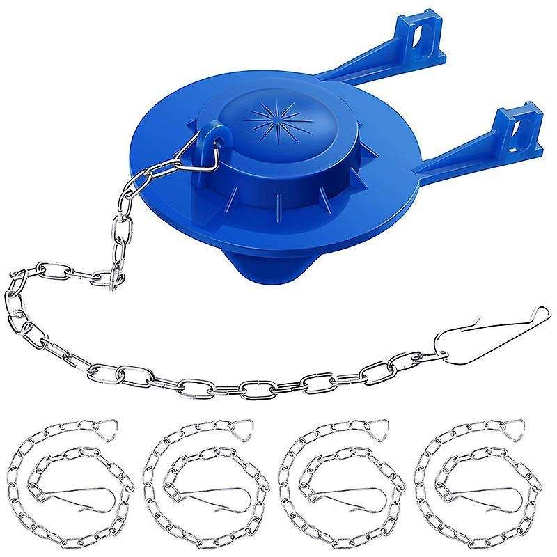 Replacement Rubber Toilet Bowl Flapper with 4 Pieces Flapper Chains