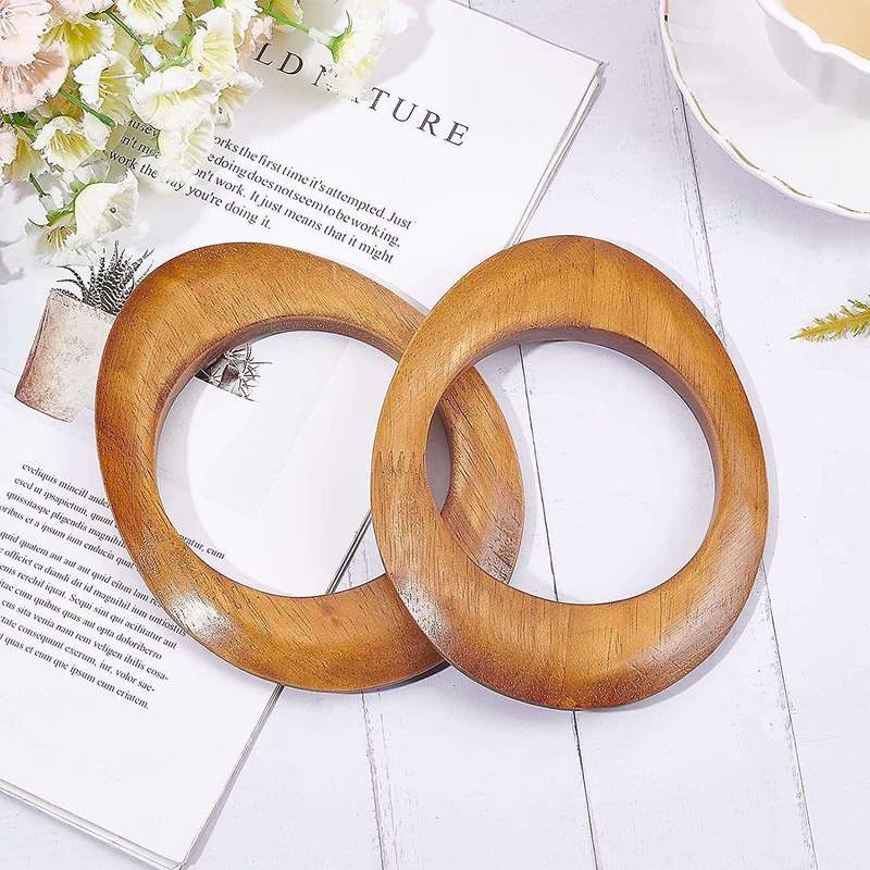 Wooden Purse Handles Diy Handmade Handle Replacement for Purse Bag