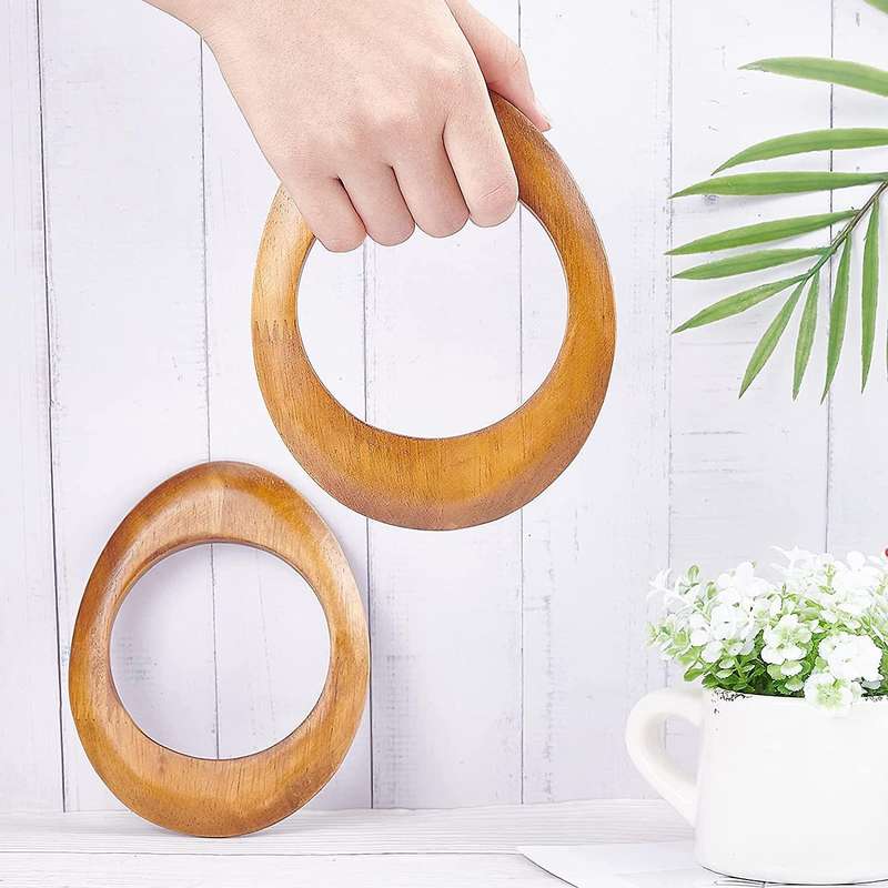 Wooden Purse Handles Diy Handmade Handle Replacement for Purse Bag