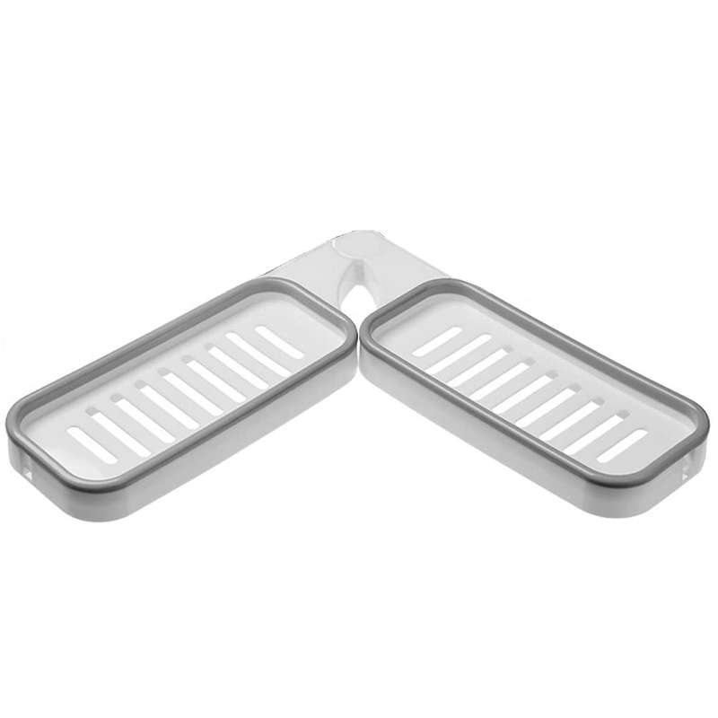 Bathroom Corner Punch-free Rack, Corner Shelf Shower Grey