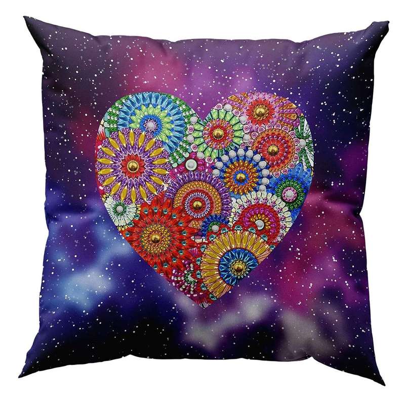 30x30cm Diy Diamond Christmas Pillowcase Decoration Heart Shape