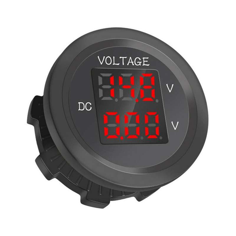 Red Light 12v-24v Car Led Display Digital Dual Voltage Tester
