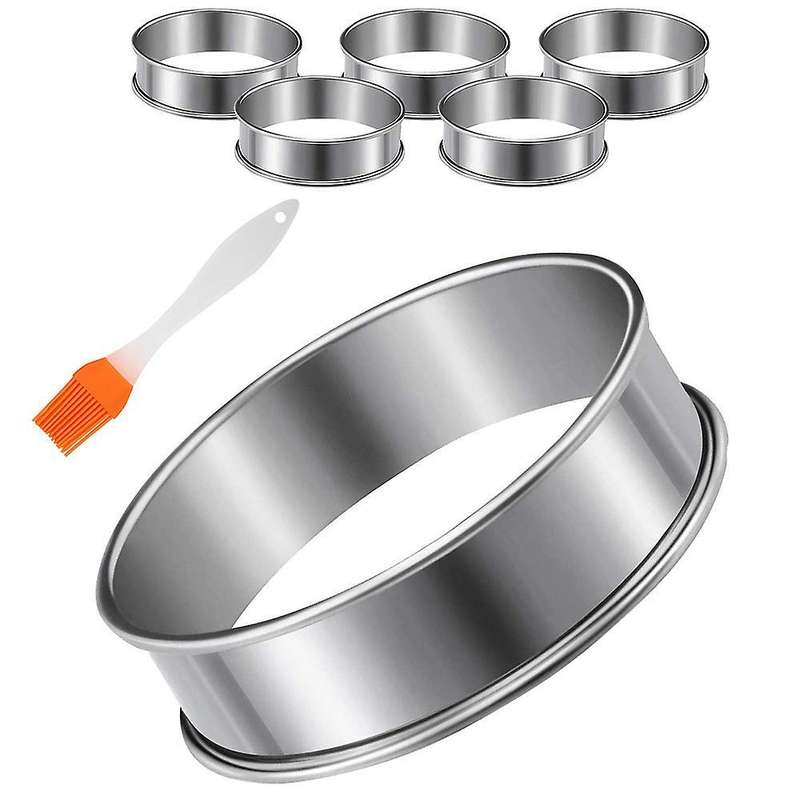 6 Pieces English Muffins Rings, Muffin Tart Rings Rolled Tart Ring