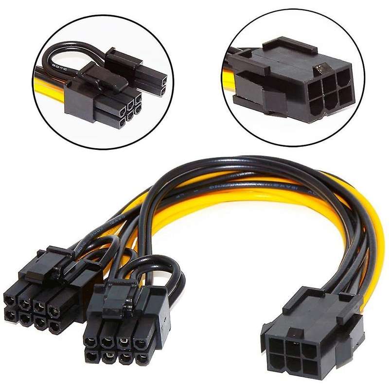 5 Pcs Pci-e 6-pin to Dual 6+2-pin (6-pin/8-pin) Power Splitter Cable