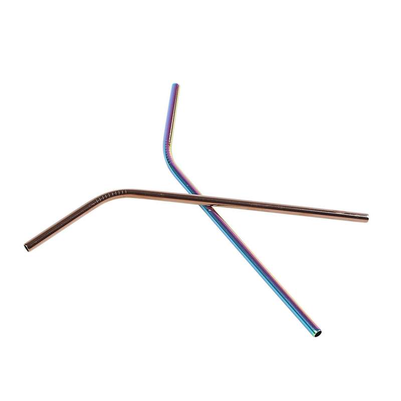 8 Pack - Stainless Steel Straws - Includes 2 Long Cleaning Brushes