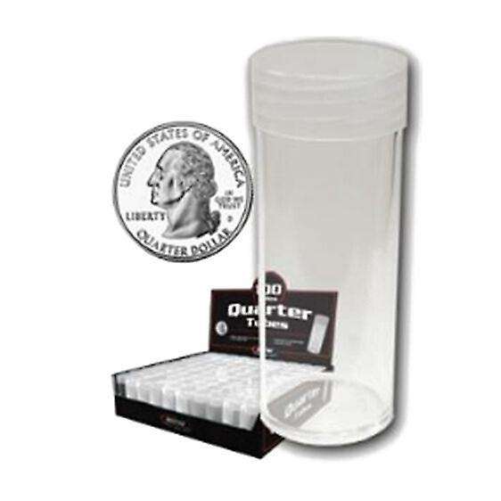 Bcw 10x Coin Storage Tubes, Transparent Plastic for Pennies, 71.4mm