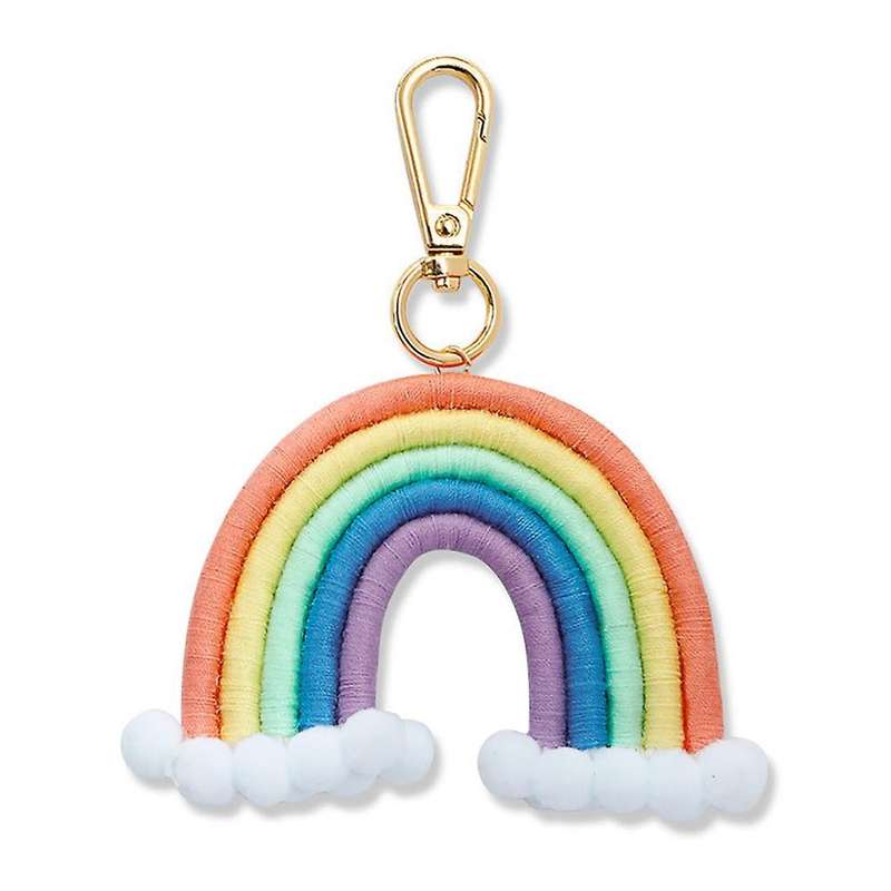 Macrame Rainbow Keyring, Handwoven Keychain, for Car Handbag Purse, A
