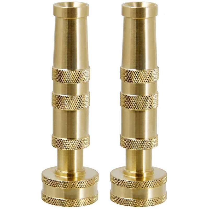 Heavy-duty Brass Adjustable Twist Nozzle, 2 Pack, Brass Hose Nozzle