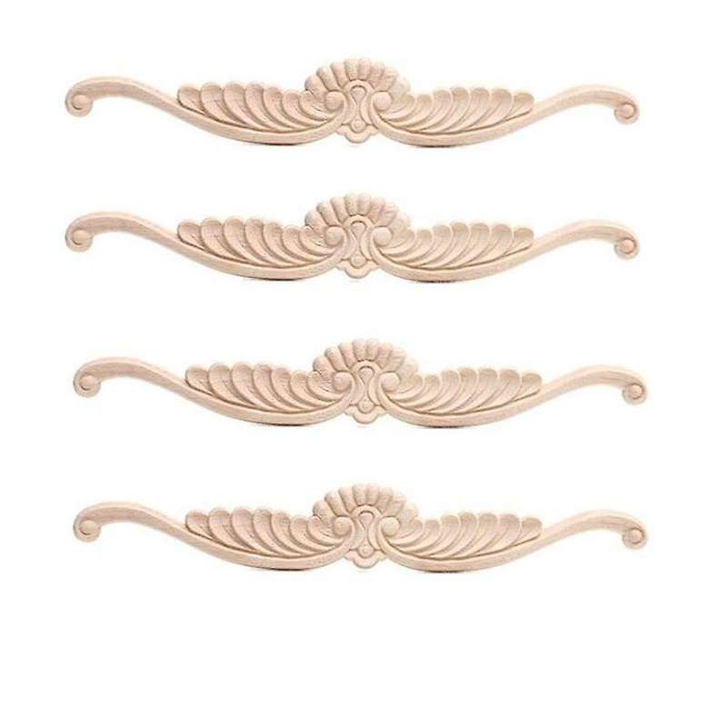 4pcs Wood Carved Corner Onlay Applique Door Cabinet Furniture