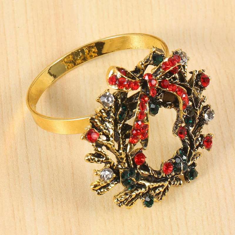 Christmas Wreath Napkin Rings Christmas Napkin Holder Rings 6pcs