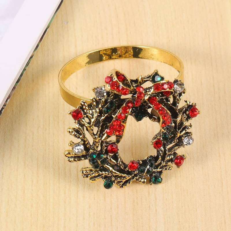 Christmas Wreath Napkin Rings Christmas Napkin Holder Rings 6pcs