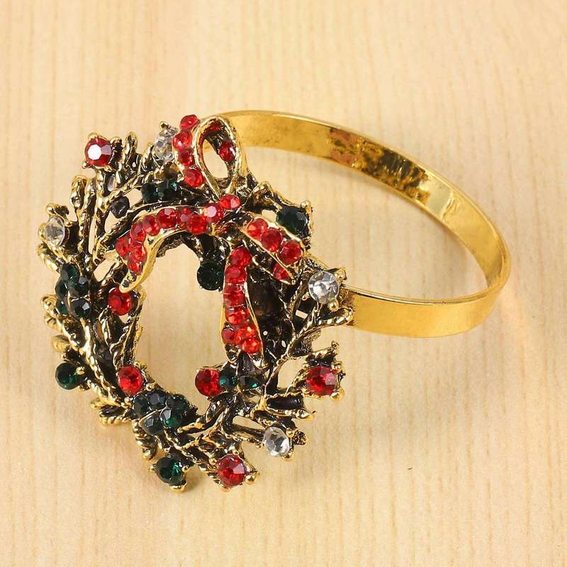 Christmas Wreath Napkin Rings Christmas Napkin Holder Rings 6pcs