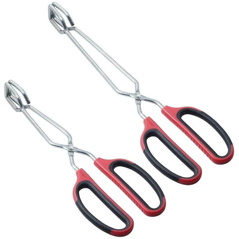 2pcs Scissor Metal Tongs Kitchen Food Baking Bread Barbecue Tong