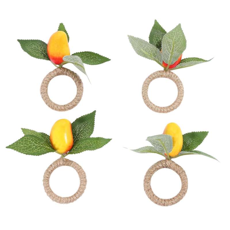 4pcs Simulation Mango Fruit Napkin Ring Mango Napkin Buckle