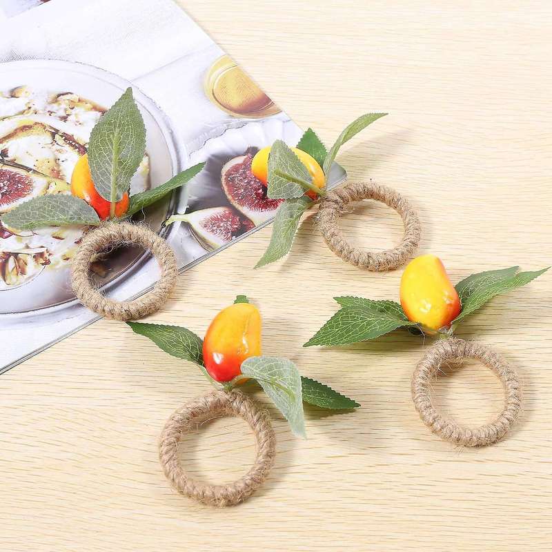 4pcs Simulation Mango Fruit Napkin Ring Mango Napkin Buckle