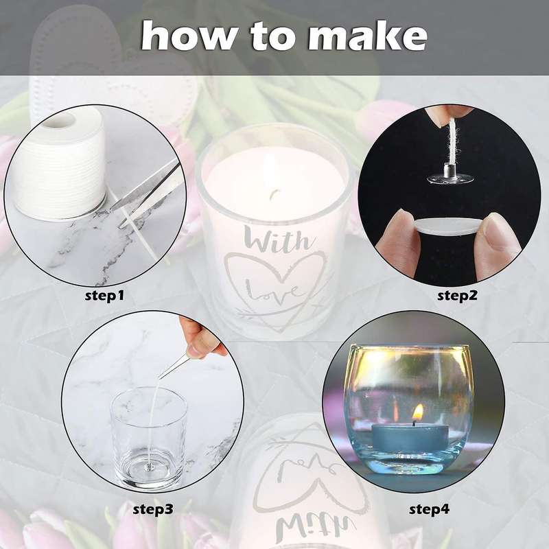 Candle Making Kit,2pcs Candle Wick Device,100pcs Candle Wick Stickers