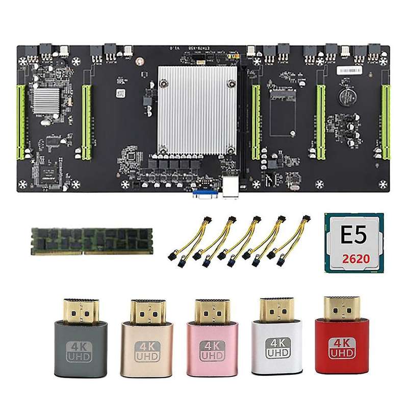 Eth79-x5b Btc Mining Motherboard with E5 2620 Cpu+8g Ddr3 Ram