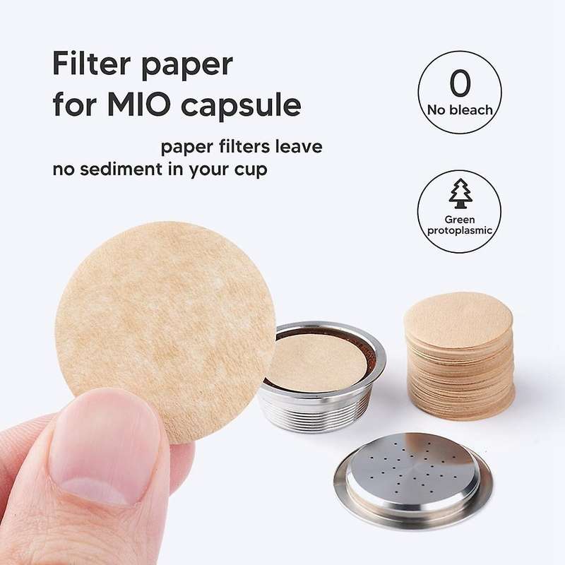 100pcs Disposable Coffee Filter Paper for Mio Capsule, Refillable
