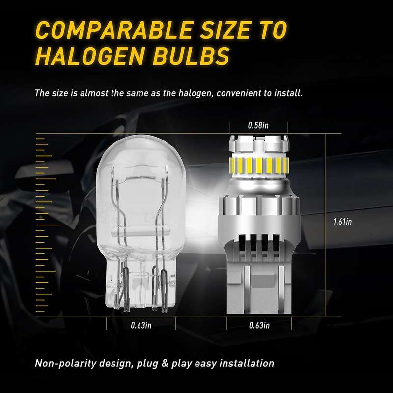 2pcs Car T20 7440 W21w Led Canbus Reverse Lights 7443 Led Bulb