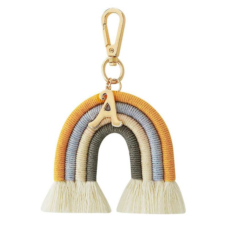 Macrame Rainbow Keyring, Bohemian Keychain, for Car Handbag Purse, B