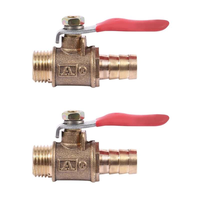 10mm X 1/4 Inch Thread Lever Handle Hose Barb Brass Ball Valve