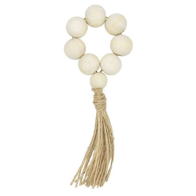 12pcs Wood Bead Napkin Rings with Tassels Rustic Weddings Home Decor