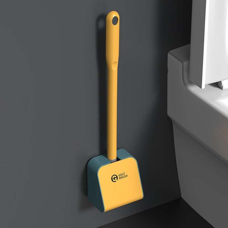 Silicone Toilet Brush Cleaner Tpr Bristles No Dead-end White Gray
