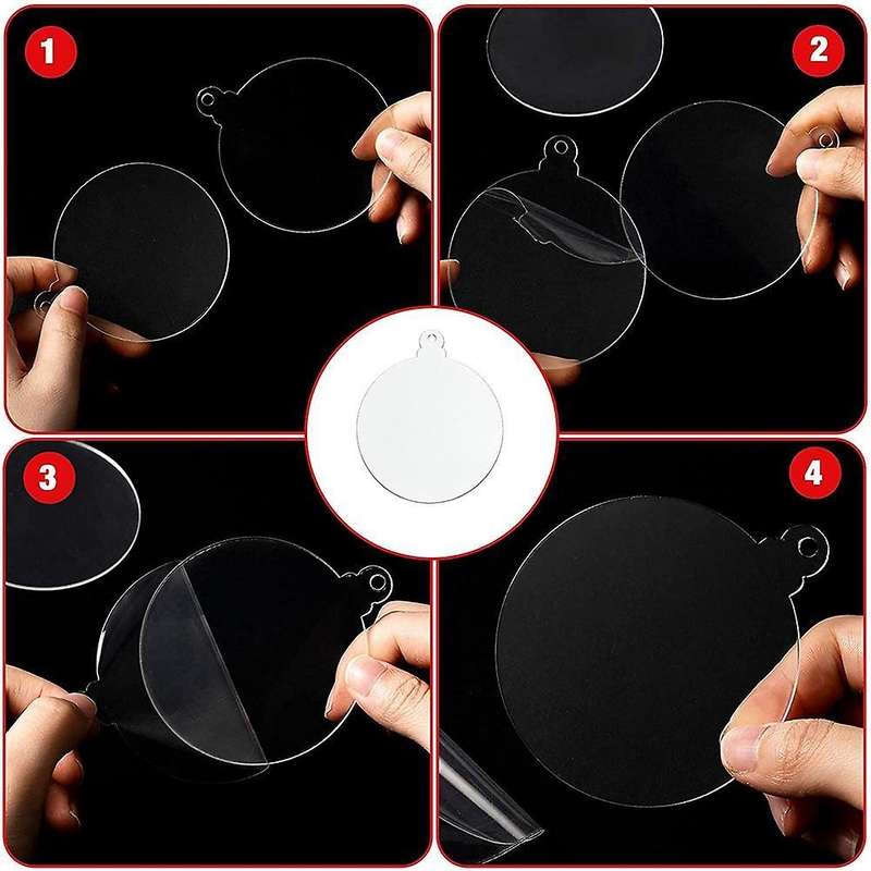Acrylic Ornaments Diy Round Clear Christmas Blank Disc with Hole