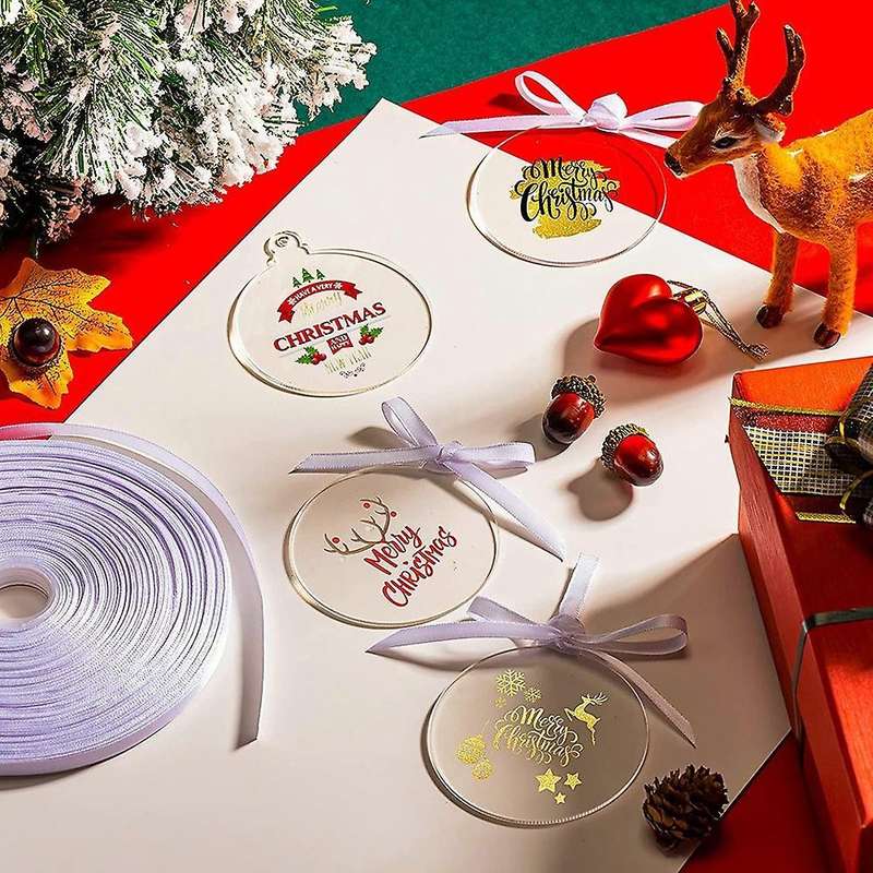 Acrylic Ornaments Diy Round Clear Christmas Blank Disc with Hole