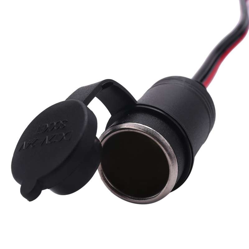 2ft 12v 24v Car Socket Female Adapter 10a Alligator Clips Cord