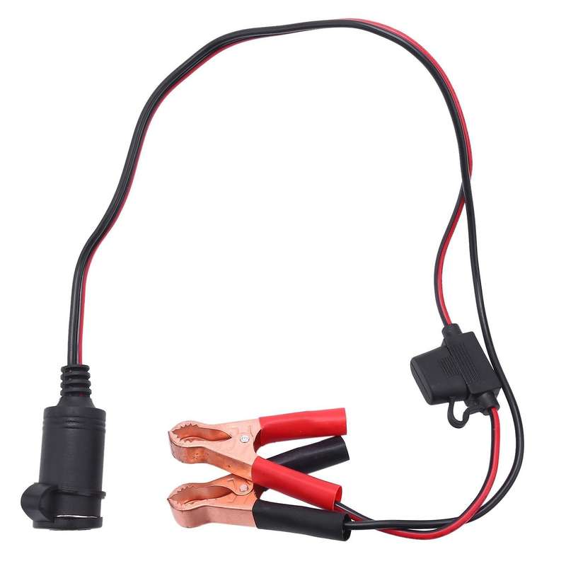 2ft 12v 24v Car Socket Female Adapter 10a Alligator Clips Cord