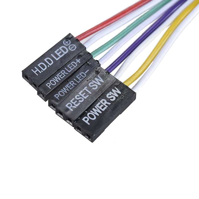 2pcs Computer Case Atx Power On Off Reset Switch Cable with 2 Led
