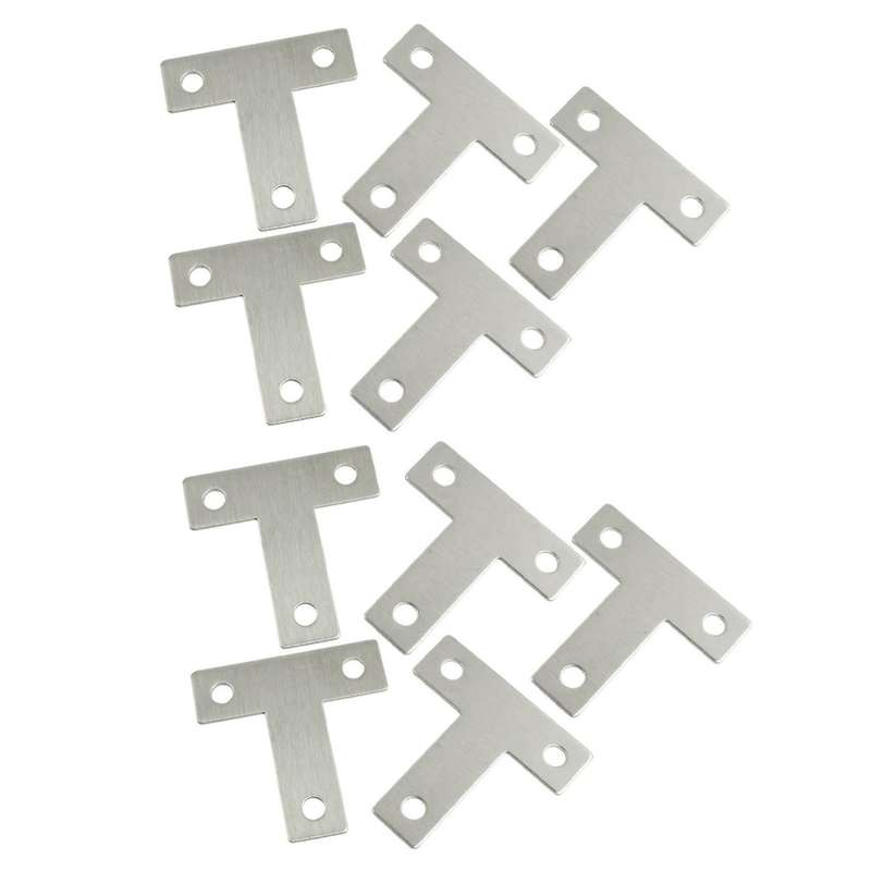 5 Pcs Angle Plate Corner Brace Flat T Shape Repair Bracket