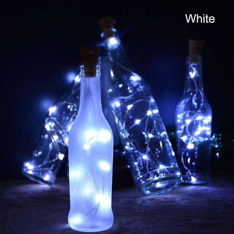 1pcs Solar 2m Cork Shaped 20 Led Night Fairy String Light White