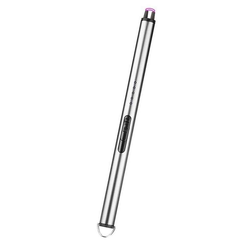 Usb Windproof Electric Arc Bbq Igniter for Candle Gas Stove,silver