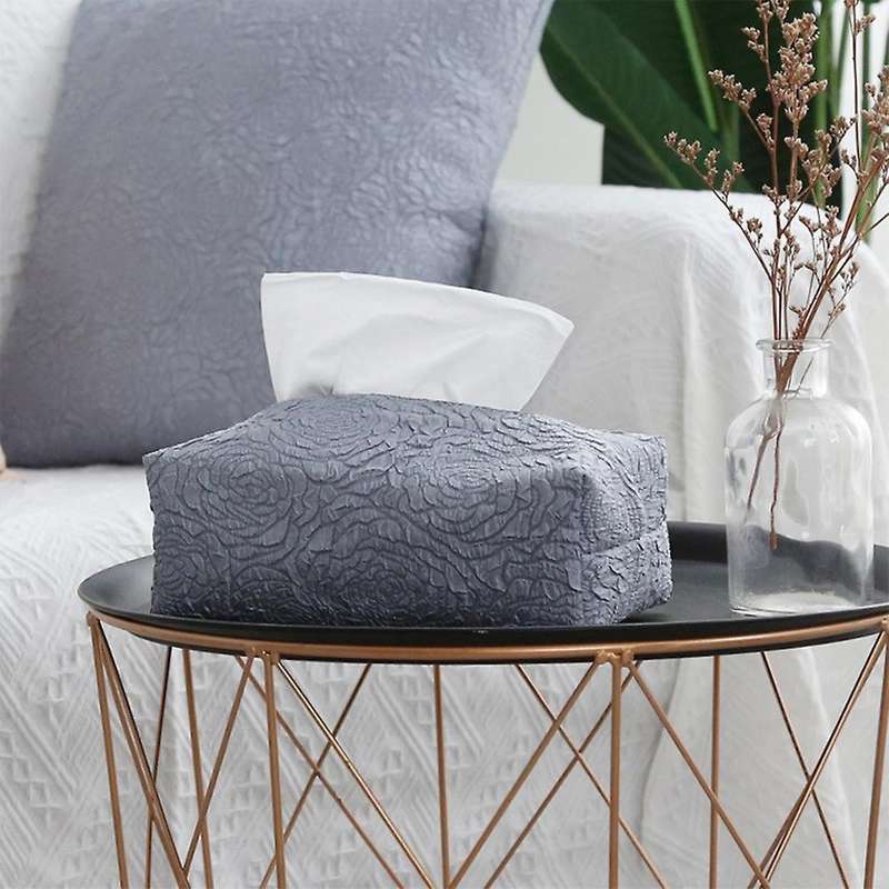 Nordic Creative Rose Decor Tissue Box Napkin Paper Towels Car (pink)