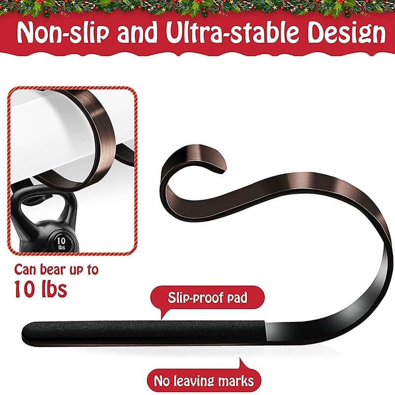 6pcs Christmas Stocking Holder, Non-slip Adjustable Stocking B