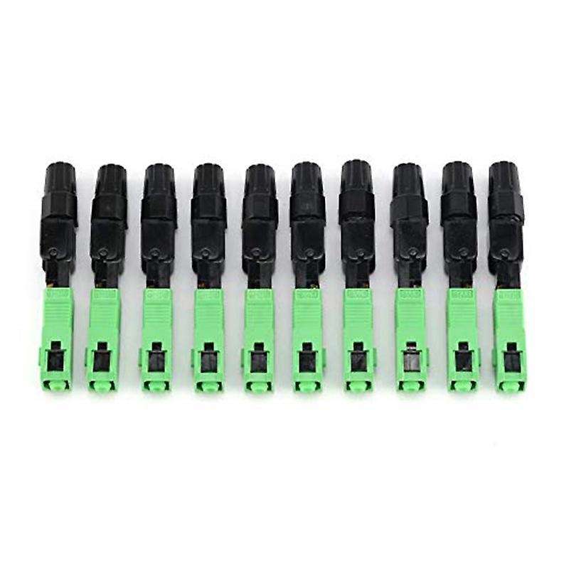 10pcs Sc/apc Component Fiber Optic Quick Connector-black + Green