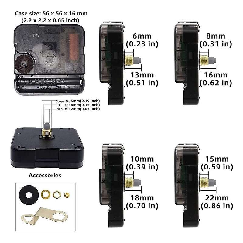 Silent Quartz Clock Movement, 4 Kinds Of Shaft Clock Movement