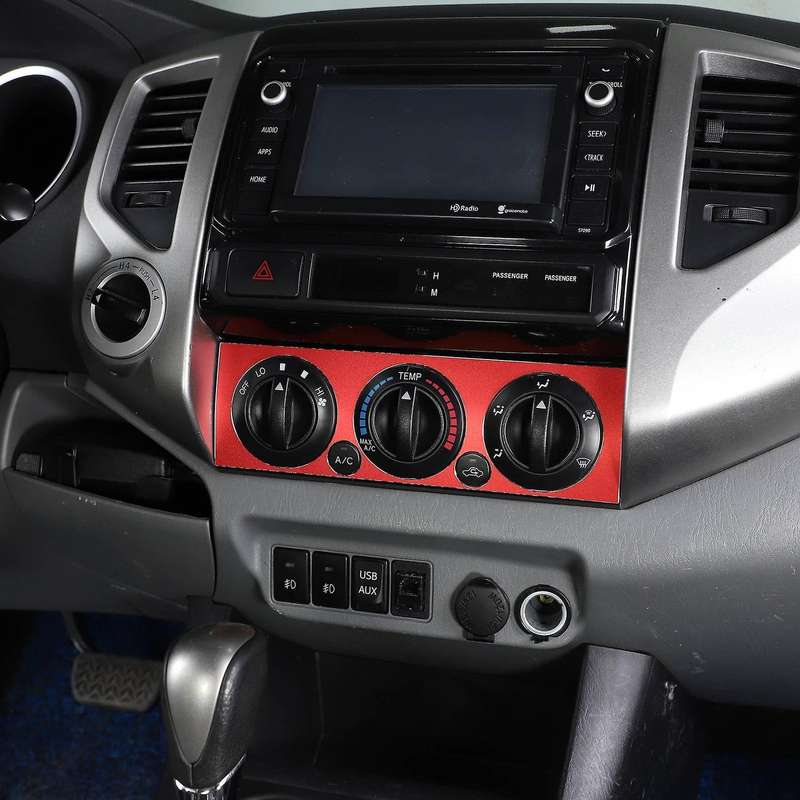 For Toyota Tacoma Car Air Conditioning Panel Aluminum Alloy Red