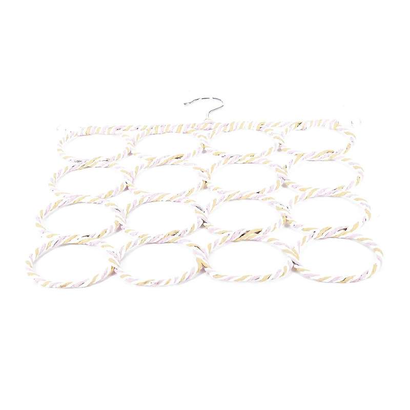 16 Holes Ring Rope Scarf Holder Hanger Shawl Storage Hook Rack