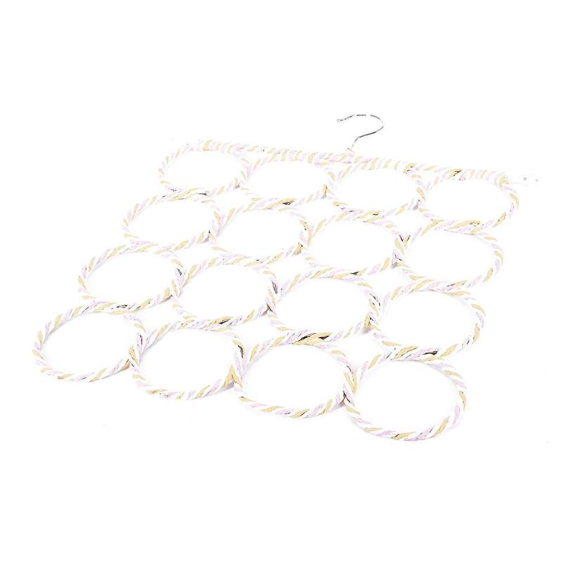 16 Holes Ring Rope Scarf Holder Hanger Shawl Storage Hook Rack