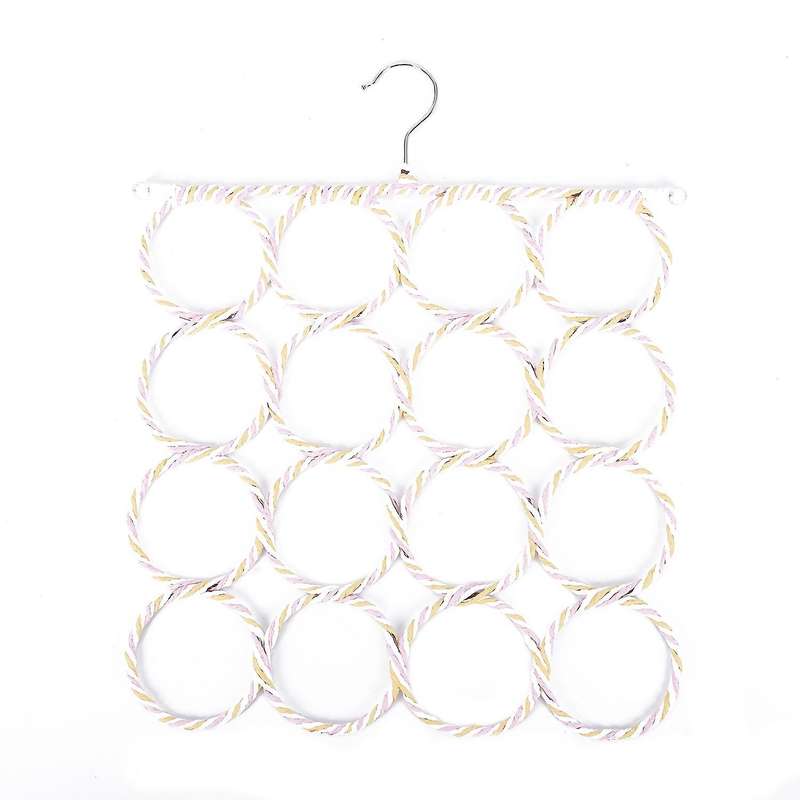 16 Holes Ring Rope Scarf Holder Hanger Shawl Storage Hook Rack
