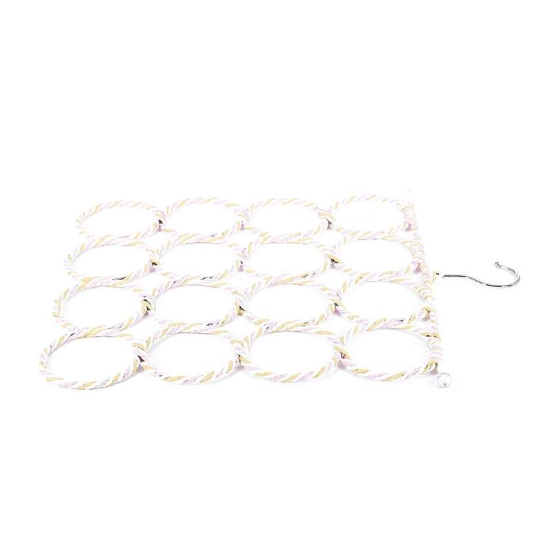 16 Holes Ring Rope Scarf Holder Hanger Shawl Storage Hook Rack