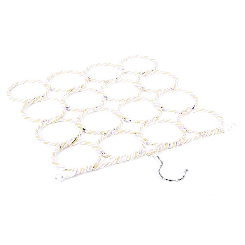 16 Holes Ring Rope Scarf Holder Hanger Shawl Storage Hook Rack