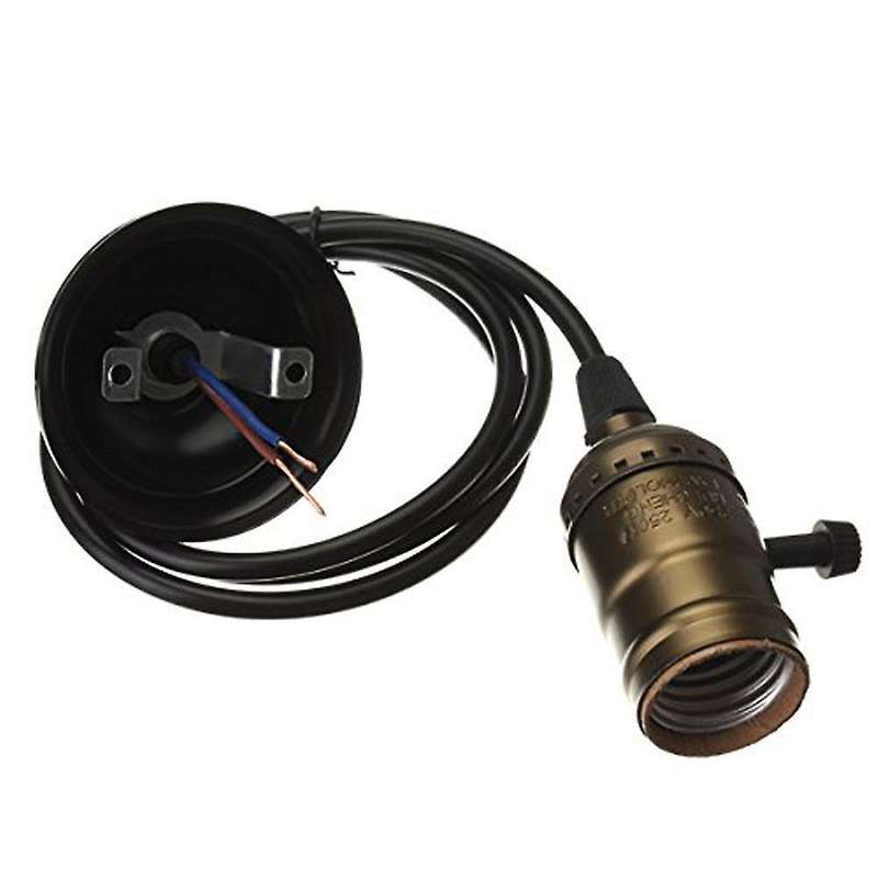 With Wire&switch Edison Lamp Light Base E27 Screw,antique Brass+black
