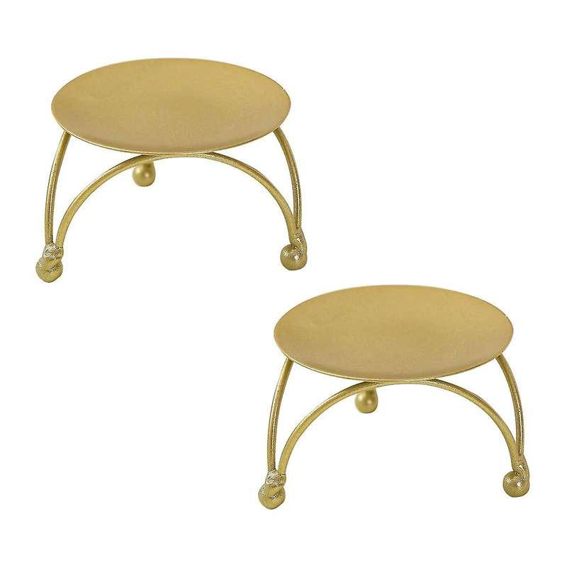 2 Pack Iron Candle Holders,(2.8inch Diameter)fit Led&wax Candles,gold